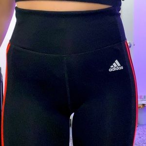 Adidas black crop sports gym leggings